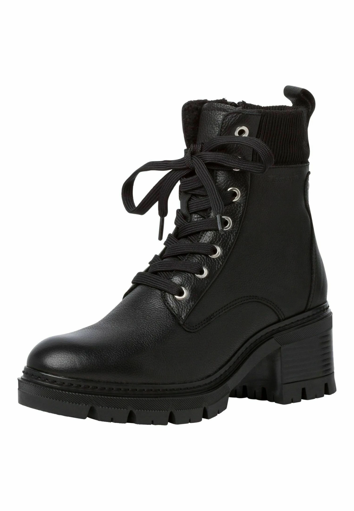 Tamaris Enkellaarsjes Met Plateauzool - Black Leather 2 Tamaris Enkellaarsjes Met Plateauzool - Black Leather - Afbeelding 2