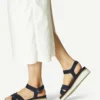 Tamaris Sandalen Met Sleehak - Navy