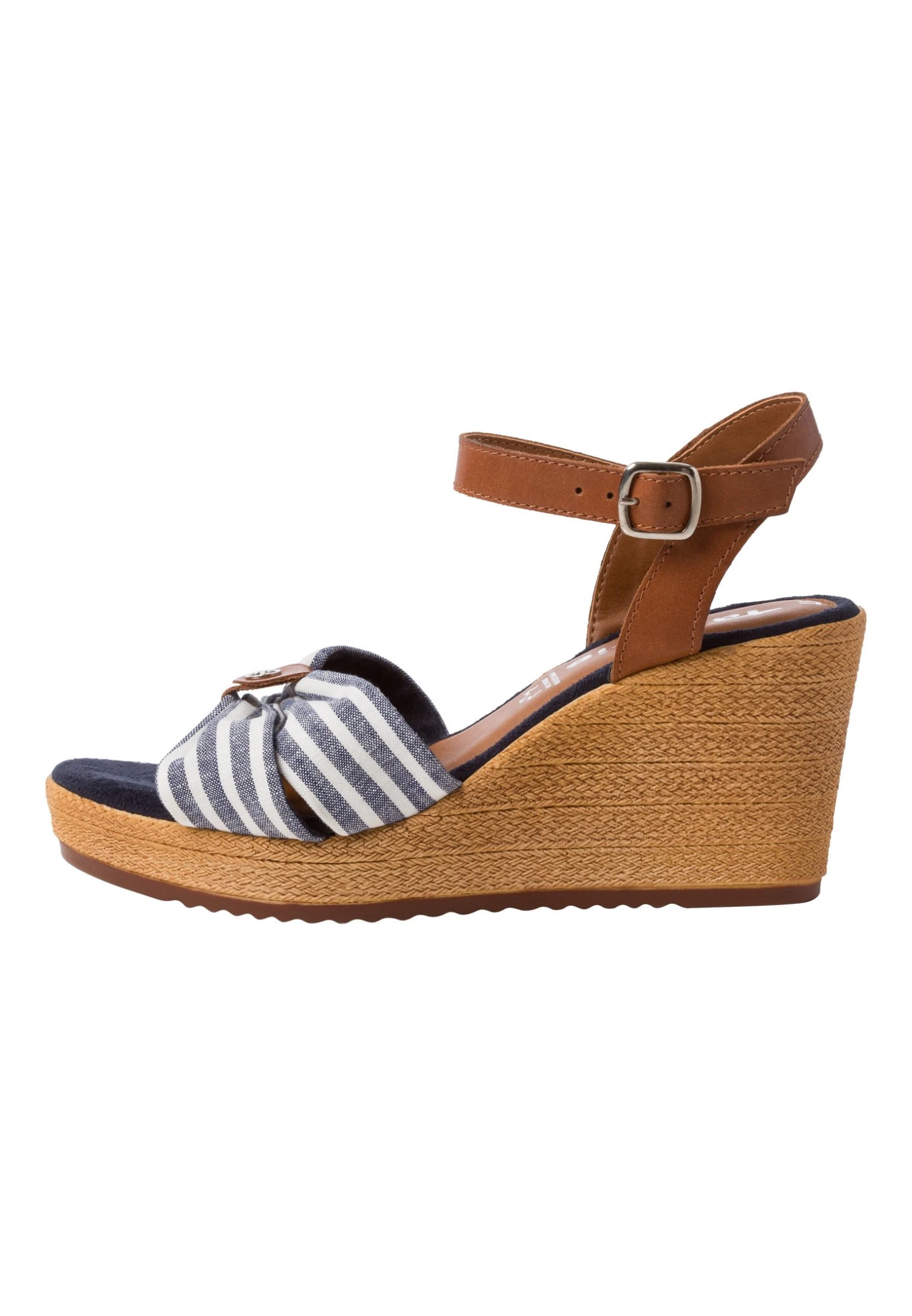 Tamaris Sandalen Met Sleehak - Cuoio Stripes 2 Tamaris Sandalen Met Sleehak - Cuoio Stripes - Afbeelding 2