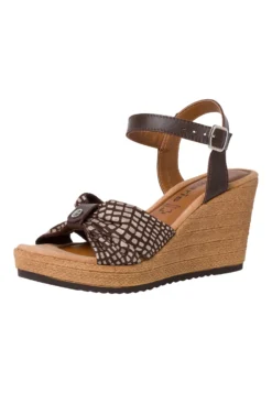 Tamaris Sandalen Met Sleehak - Chocolate Dots -Tamaris Verkoopwinkel 413fbc2c29744d2284c7b2efdcf9eb54
