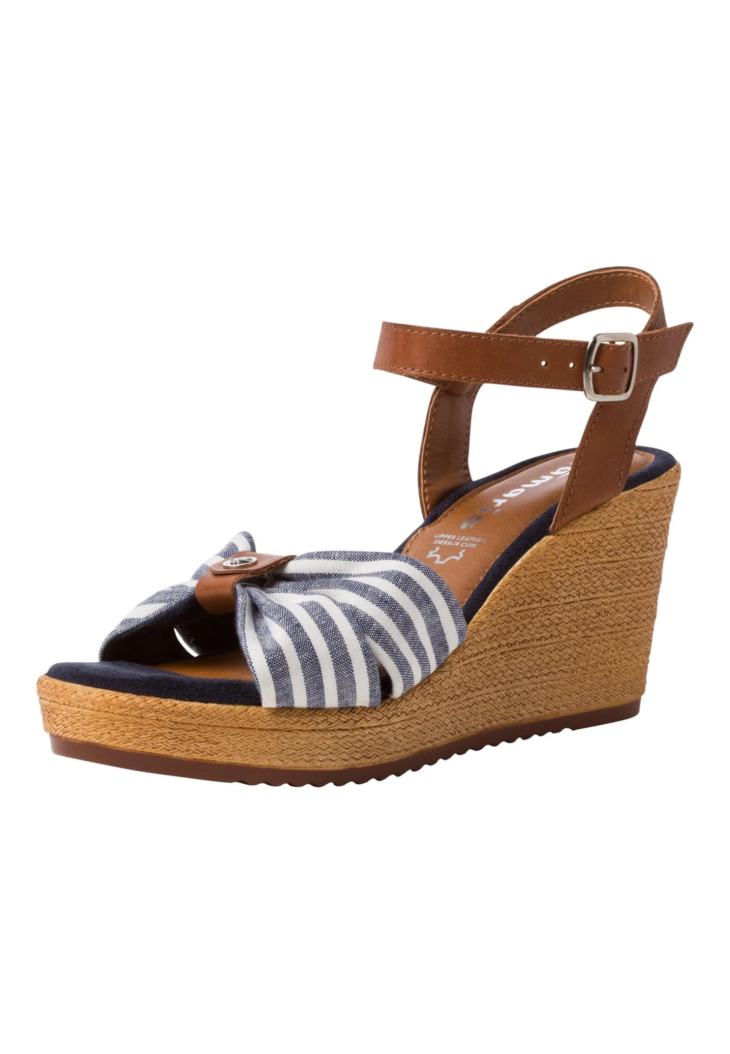 Tamaris Sandalen Met Sleehak - Cuoio Stripes 3 Tamaris Sandalen Met Sleehak - Cuoio Stripes - Afbeelding 3