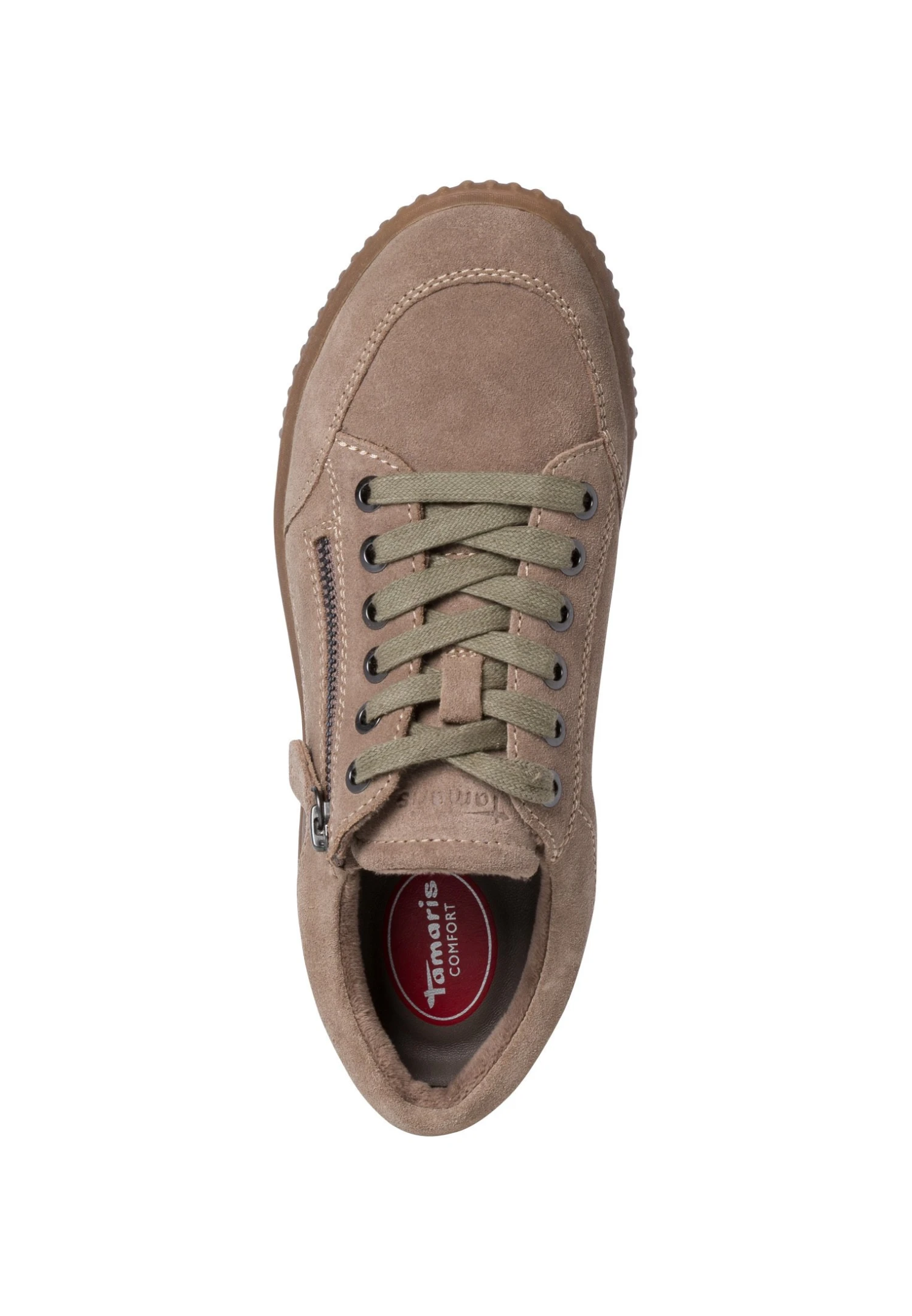 Tamaris Comfort- Sportieve Veterschoenen - Taupe 3 Tamaris Comfort- Sportieve Veterschoenen - Taupe - Afbeelding 3