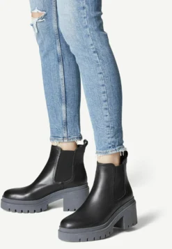 Tamaris Enkellaarsjes Met Plateauzool - Black Grey