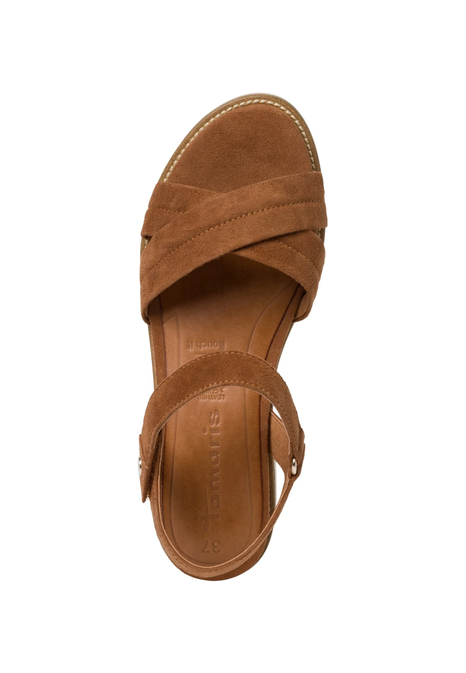 Tamaris Sandalen Met Sleehak - Cognac 4 Tamaris Sandalen Met Sleehak - Cognac - Afbeelding 4