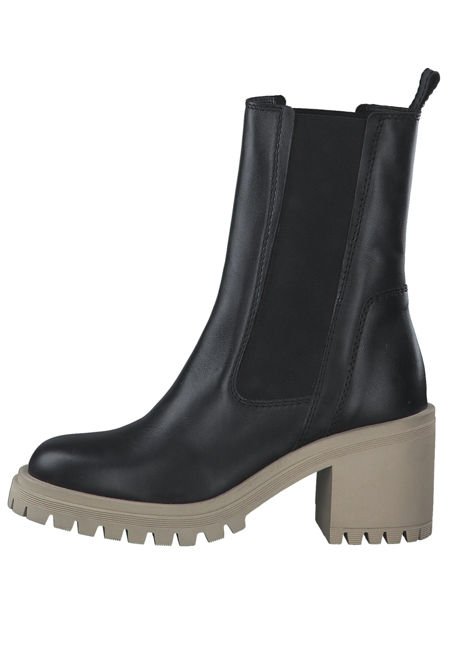 Tamaris Enkellaarsjes Met Plateauzool - Black Beige 1 Tamaris Enkellaarsjes Met Plateauzool - Black Beige