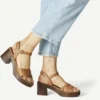 Tamaris Sandalen Met Plateauzool - Cuoio