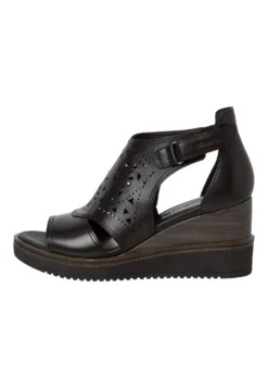 Tamaris Sandalen Met Sleehak - Black