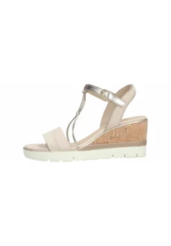 Tamaris Sandalen Met Plateauzool - Beige Comb