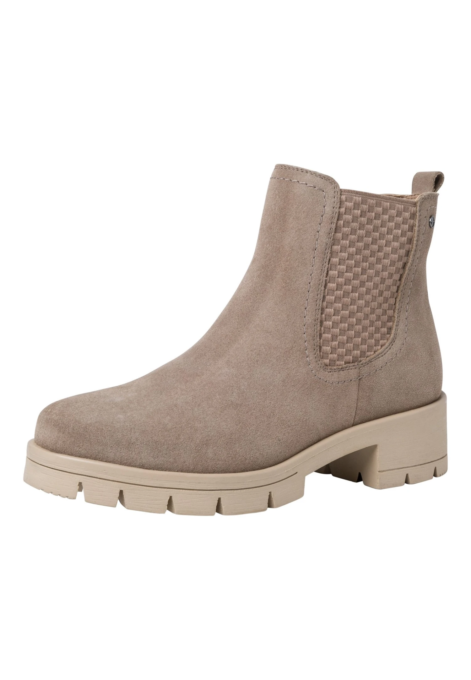 Tamaris Comfort - Enkellaarsjes Met Plateauzool - Taupe Suede 2 Tamaris Comfort - Enkellaarsjes Met Plateauzool - Taupe Suede - Afbeelding 2