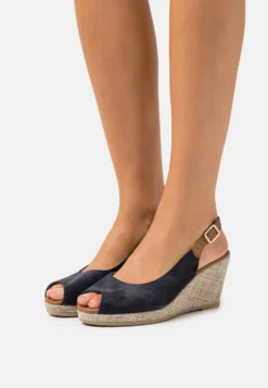 Tamaris Sleehakken - Navy/Cuoio