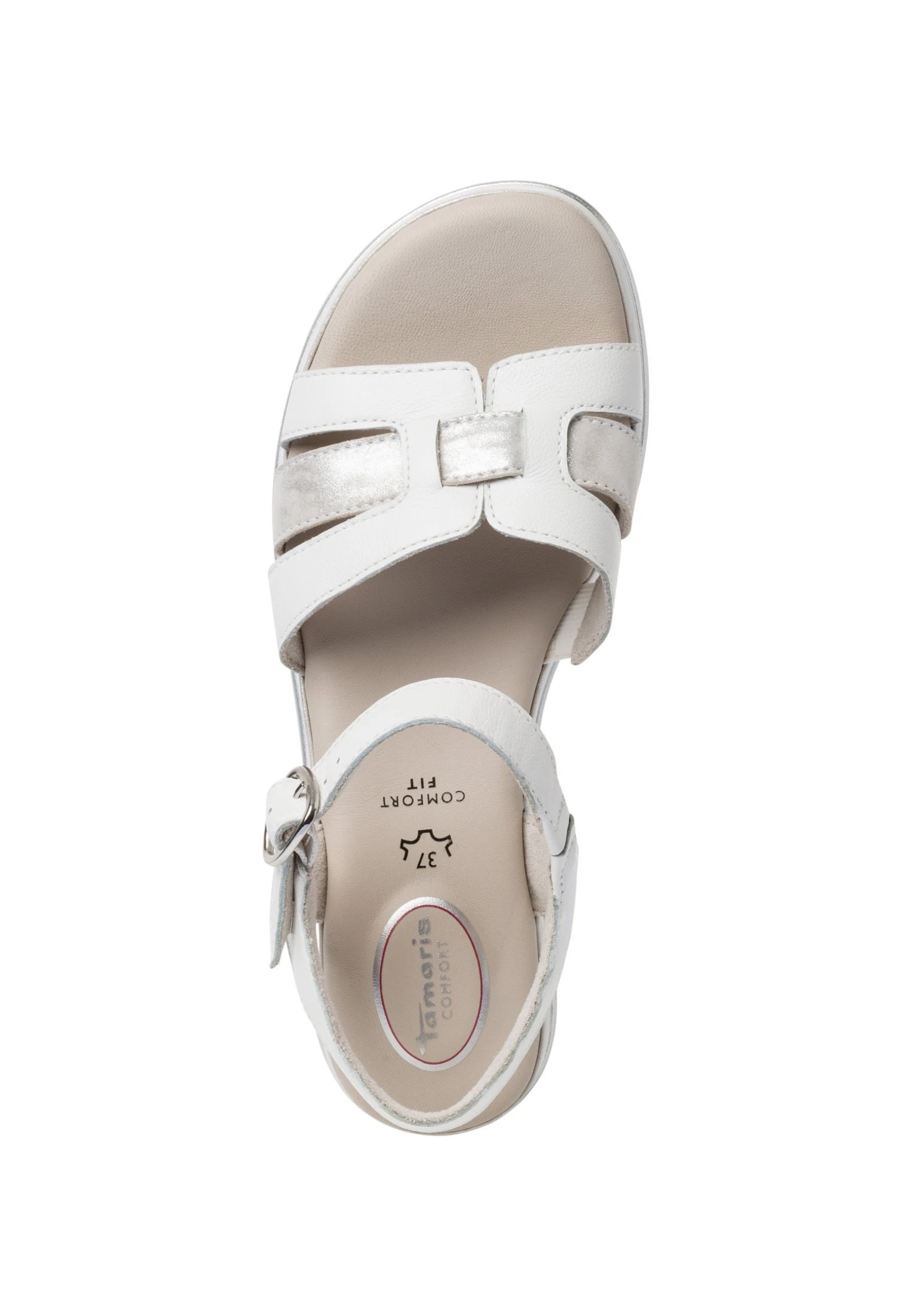 Tamaris Comfort - Sandalen Met Plateauzool - White Silver 3 Tamaris Comfort - Sandalen Met Plateauzool - White Silver - Afbeelding 3