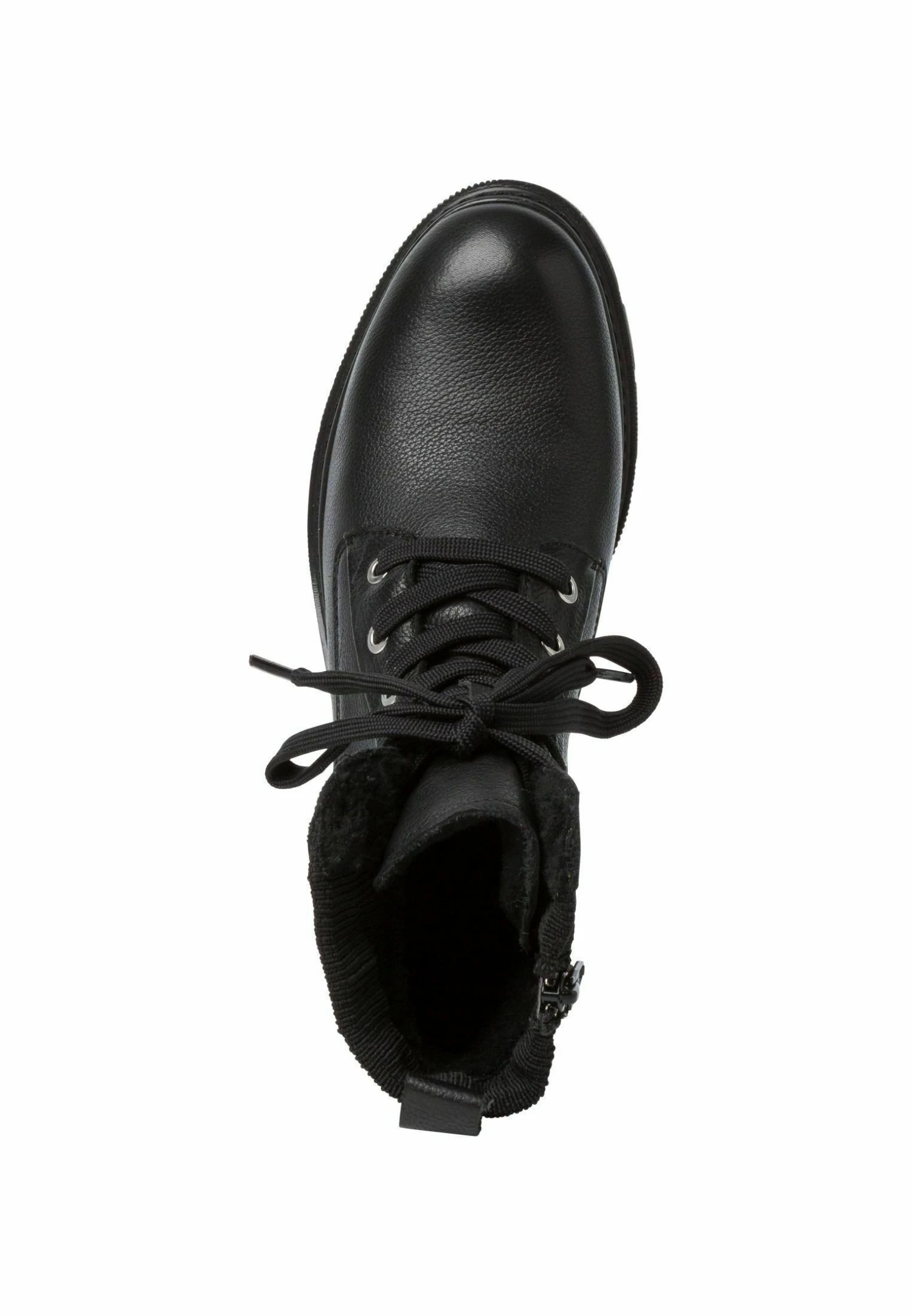 Tamaris Enkellaarsjes Met Plateauzool - Black Leather 3 Tamaris Enkellaarsjes Met Plateauzool - Black Leather - Afbeelding 3