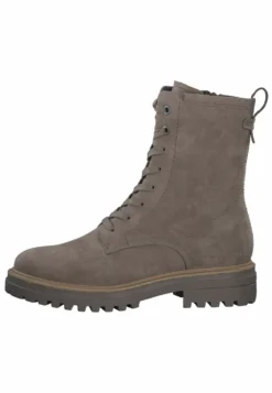 Tamaris Enkellaarsjes Met Plateauzool - Taupe Suede